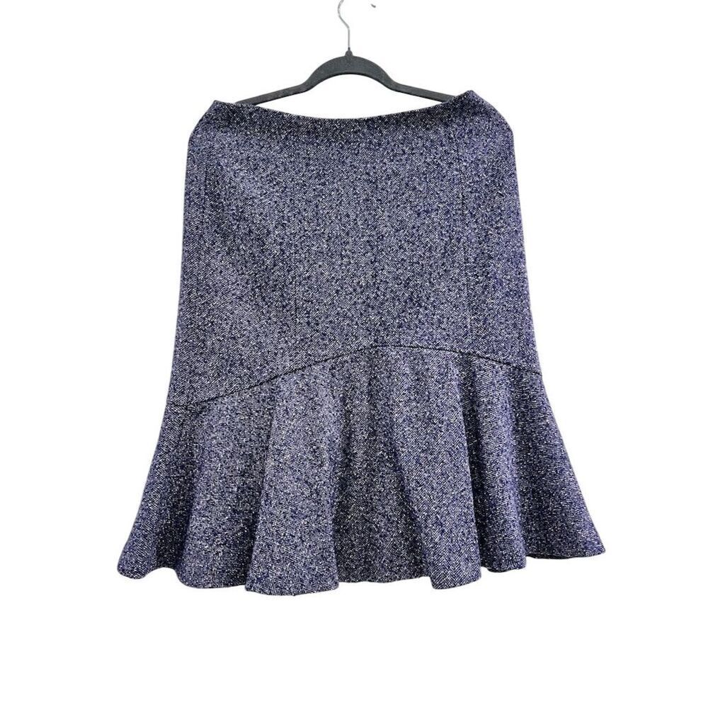 Ann Taylor Women's Purple Tweed Flare Skirt Size 6 Knee Length